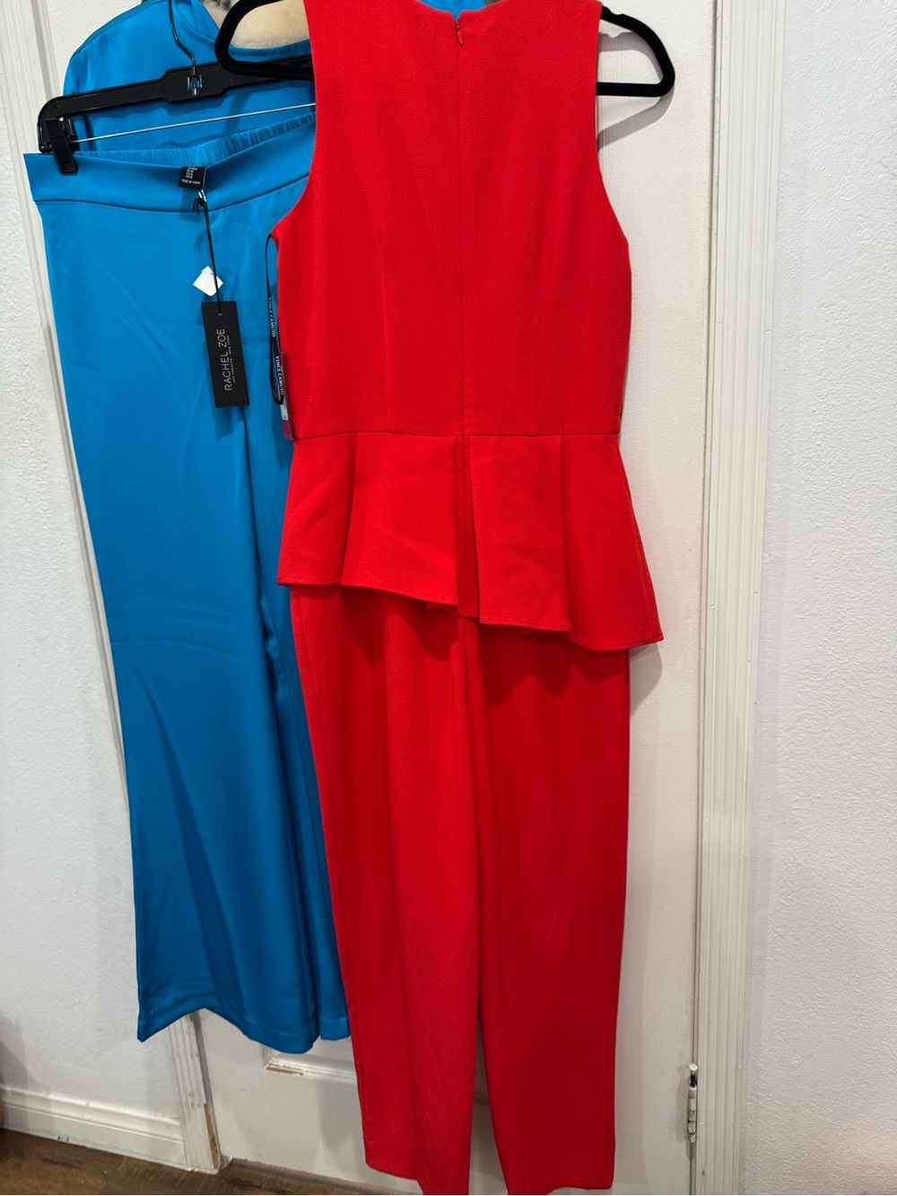 Vince Camuto Red Peplum Sleeveless Jumpsuit